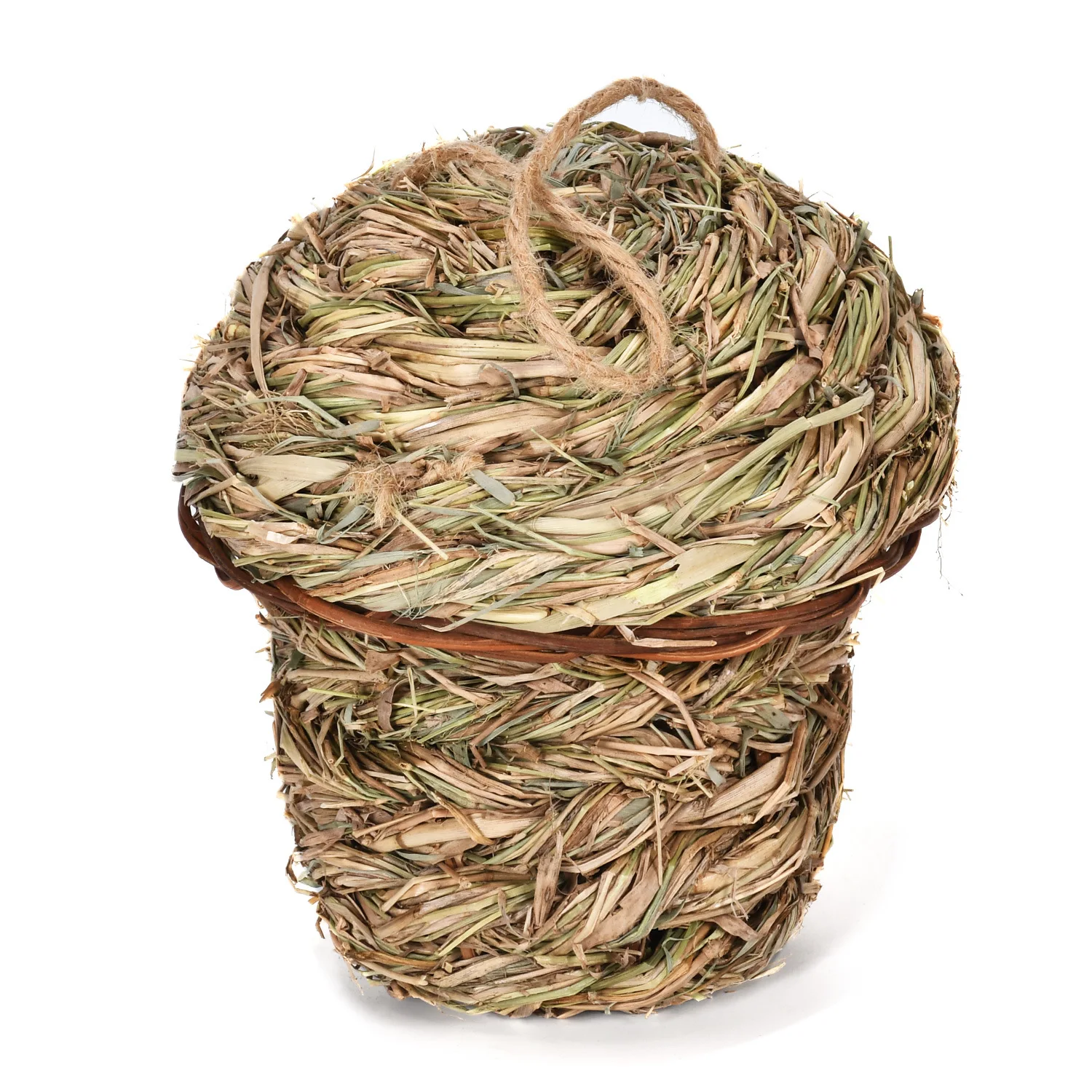 Natural grass woven bird's nest creative handmade birdcage garden decoration birdhouse pastoral style ecological birdhou Bedroom