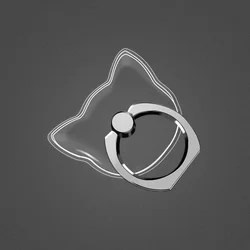 Adjustable Transparent Phone Ring Holder and Stand (Cat)
