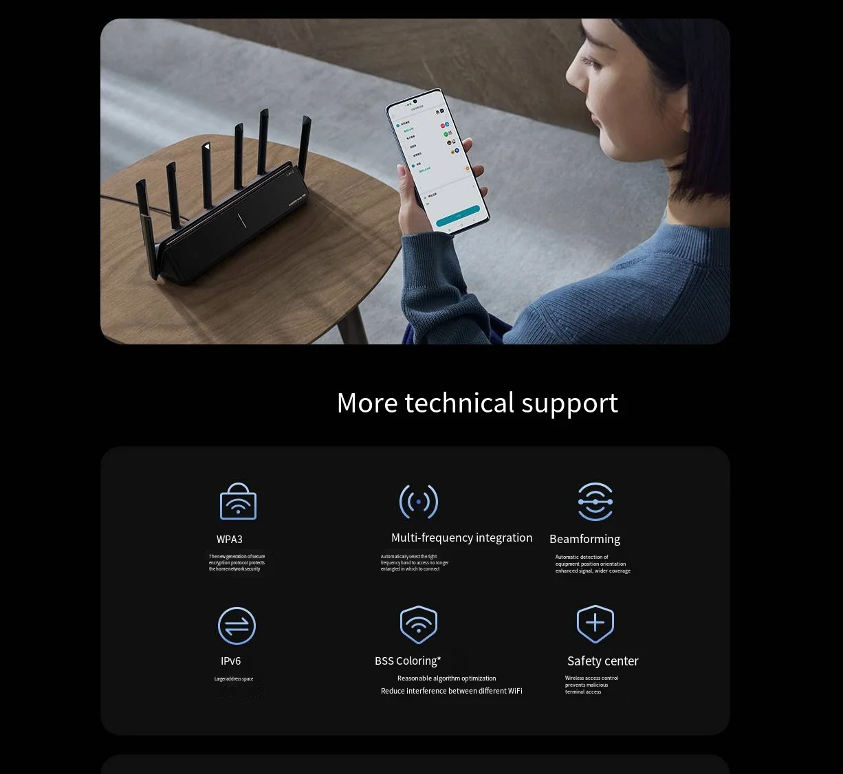 Xiaomi Wifi Router 7000 Signal Booster Repeater Extend Gigabit Amplifier 160MHz 1GB Memory Tri-band Mesh WiMalha Wifi Router Sma
