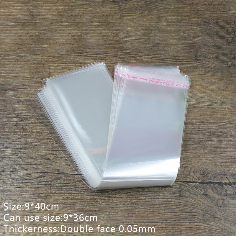 200pcs Long Packaging Self Adhesive Seal Bags Transparent Plastic
