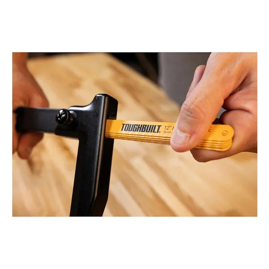 TOUGHBUILT TB-H4-22H High Tension Hacksaw 400mm Hand-held Hacksaw Tension 12-in Utility Ripping Hack Saw 5