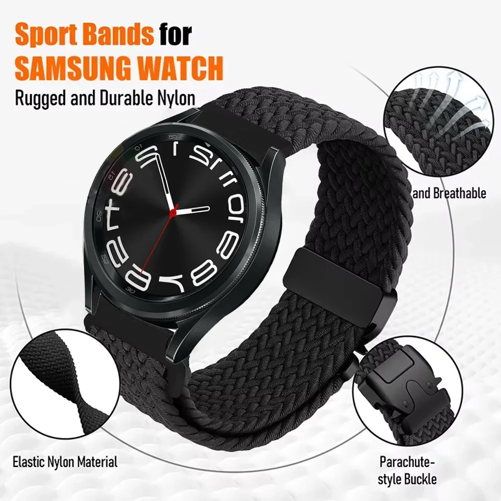 Braided Nylon Loop Strap with Parachute Buckle Bracelet - Universal Watch Accessory