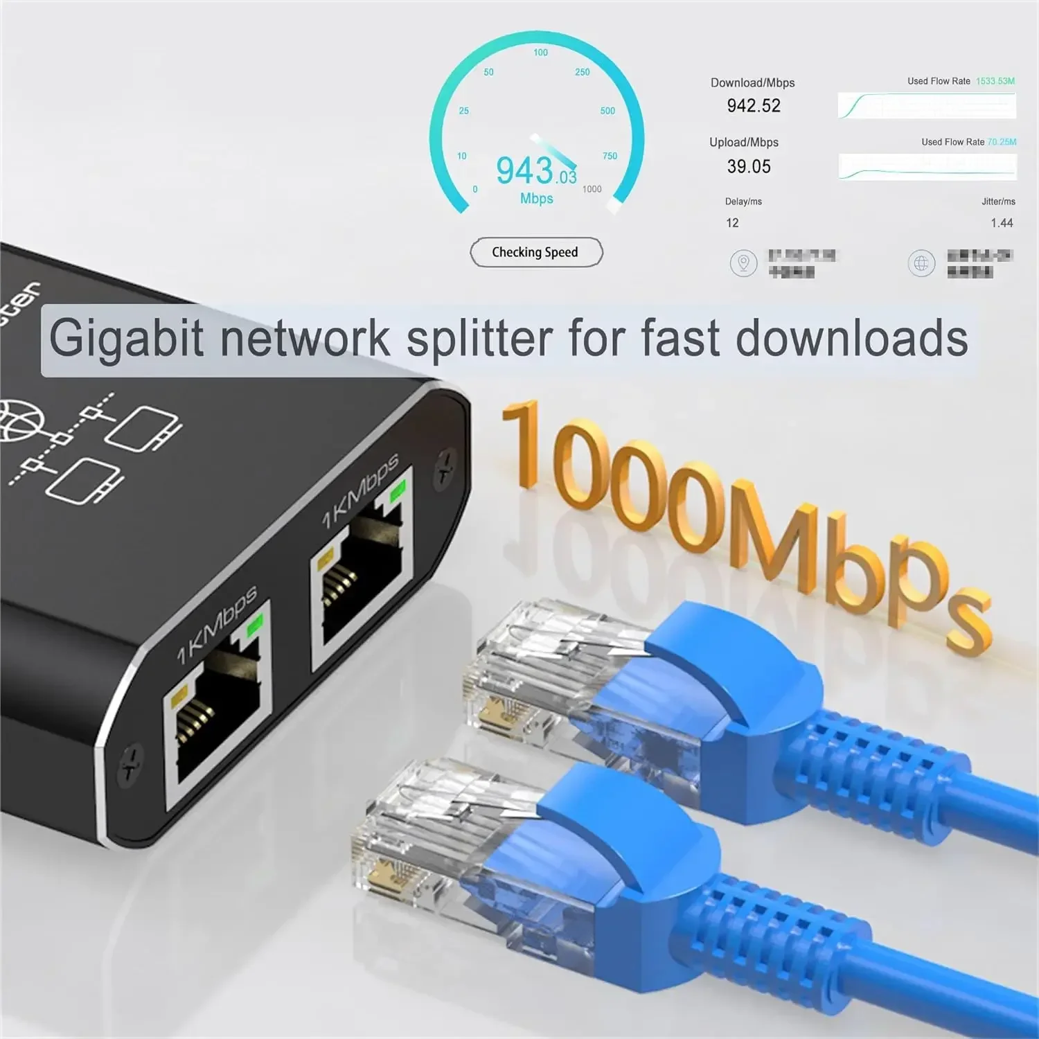 Rj45 Splitter 1 In 2 Out 1000M Gigabite Ethernet Splitter Extender Adapter Rj45 Connettore Lan Accoppiatore Per Pc Laptop Tvbox Router