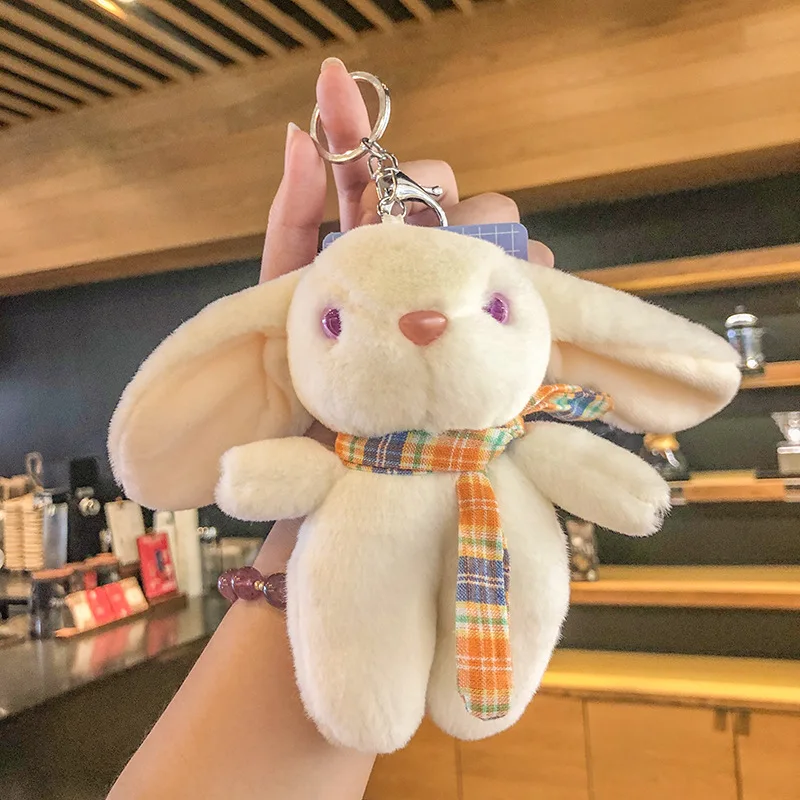 Creative Cartoon rabbit Doll Keychain Chameleon rabbit Shiny Key Chain  Couple Backpack Charm Pendant Key Ring Gift - AliExpress