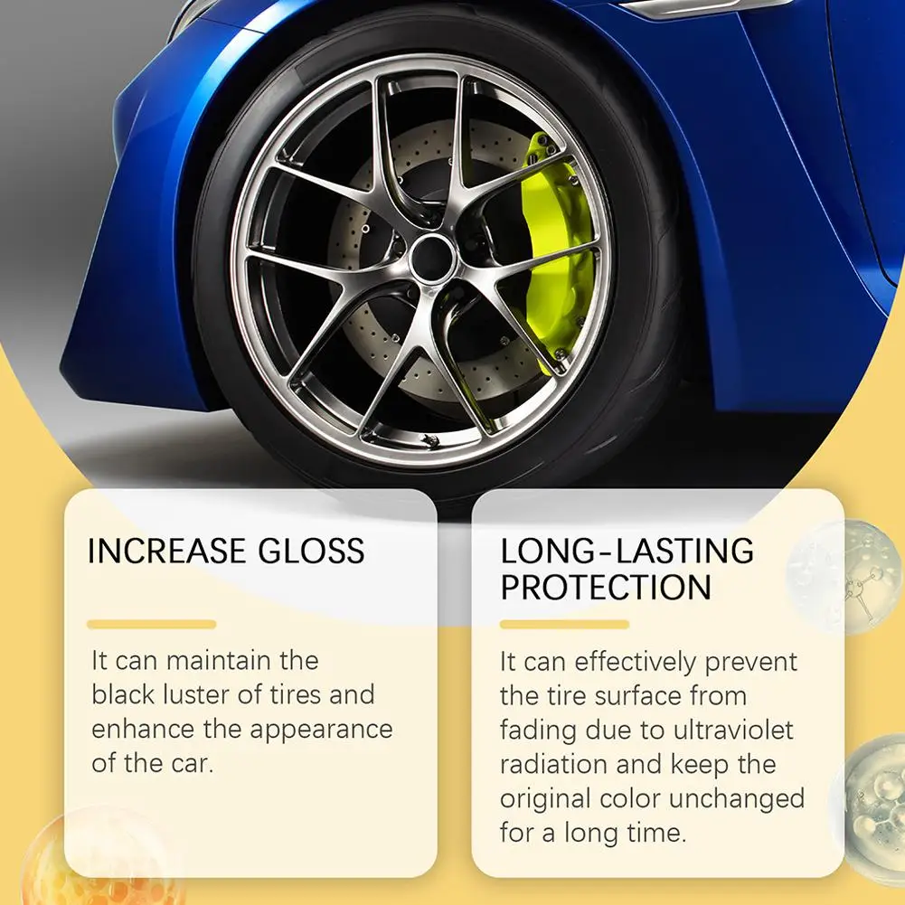 Tire Polishing Paste 50G Car Tire Retreading Cleaning Cream Shiny Paste Tire Coating Paste Auto Polishing Agent Car Detailing Maintenance