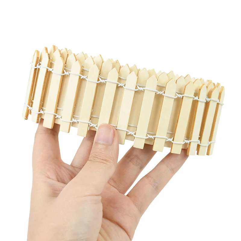 100cm Mini Wooden Fence Miniature DIY Fairy Garden Courtyard Landscape Accessories Handmade Crafts Decoration For Home 4