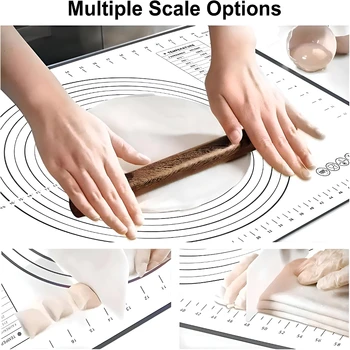 Black Silicone Baking Mat Kneading Pad Dough Mat Cake Dough Maker Kitchen Cooking Grill Non-Stick Gadgets Bakeware Pastry Mat