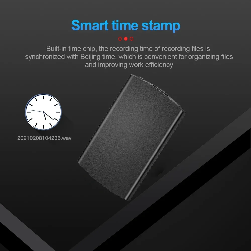 HD Digital Voice Recorder Mini Professional Dictaphone Ultra-Thin Safety Encrypt