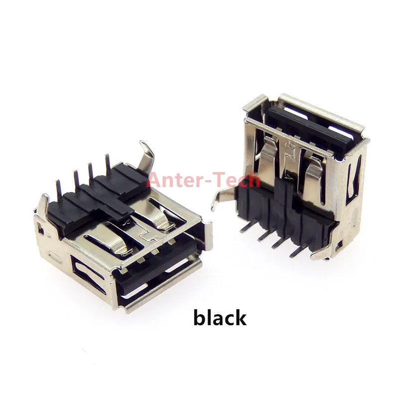 10Pcs USB Type A Standard Port Female Solder Jacks Connector PCB Socket USB-A type