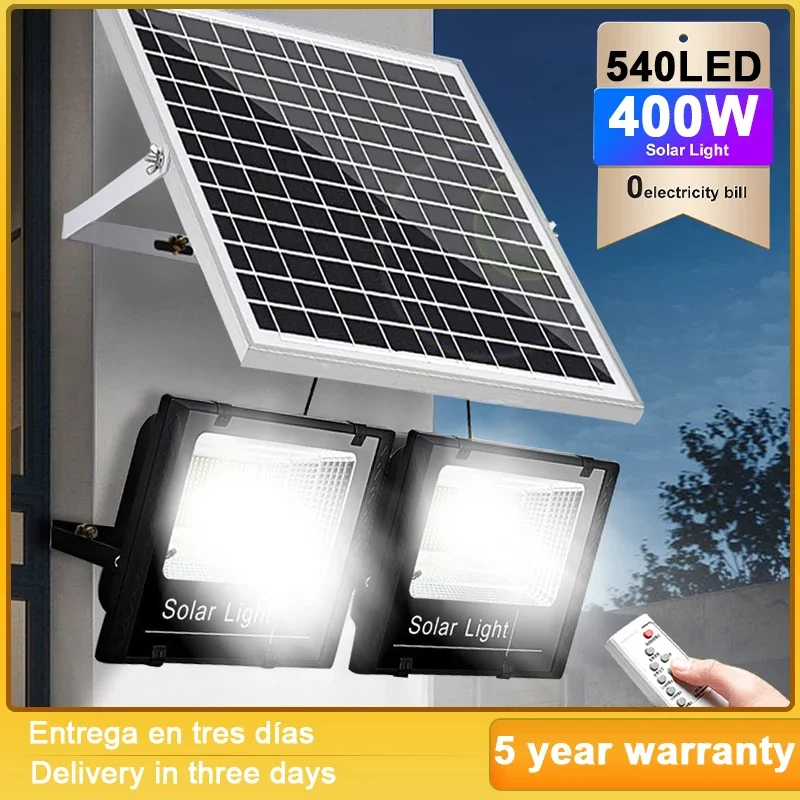 

2 head Led Solar Floodlight Outdoor Solar Light with Solar Panel IP65 Waterproof Super Bright Aluminum Remote Control Wall Lamp
