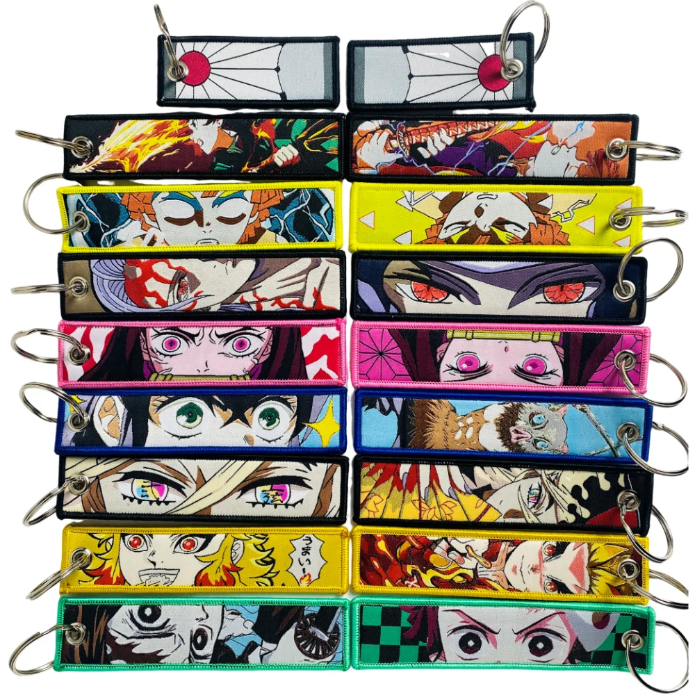 Japanische Anime Schlüssel bund coole Stickerei Schlüssel anhänger Motorräder Autos Rucksack Schlüssel halter Schlüssel ring Geschenke Original