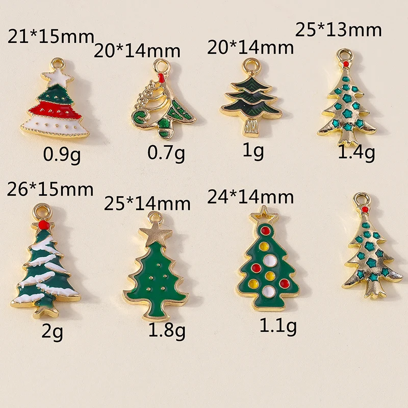 20 Stück 11 x 25 mm niedliche Kristall-Emaille-Weihnachtsbaum-Charms-Anhänger für Schmuckherstellung, Halsketten, Ohrringe, Armbänder, DIY, Basteln, Geschenk – Detail 33