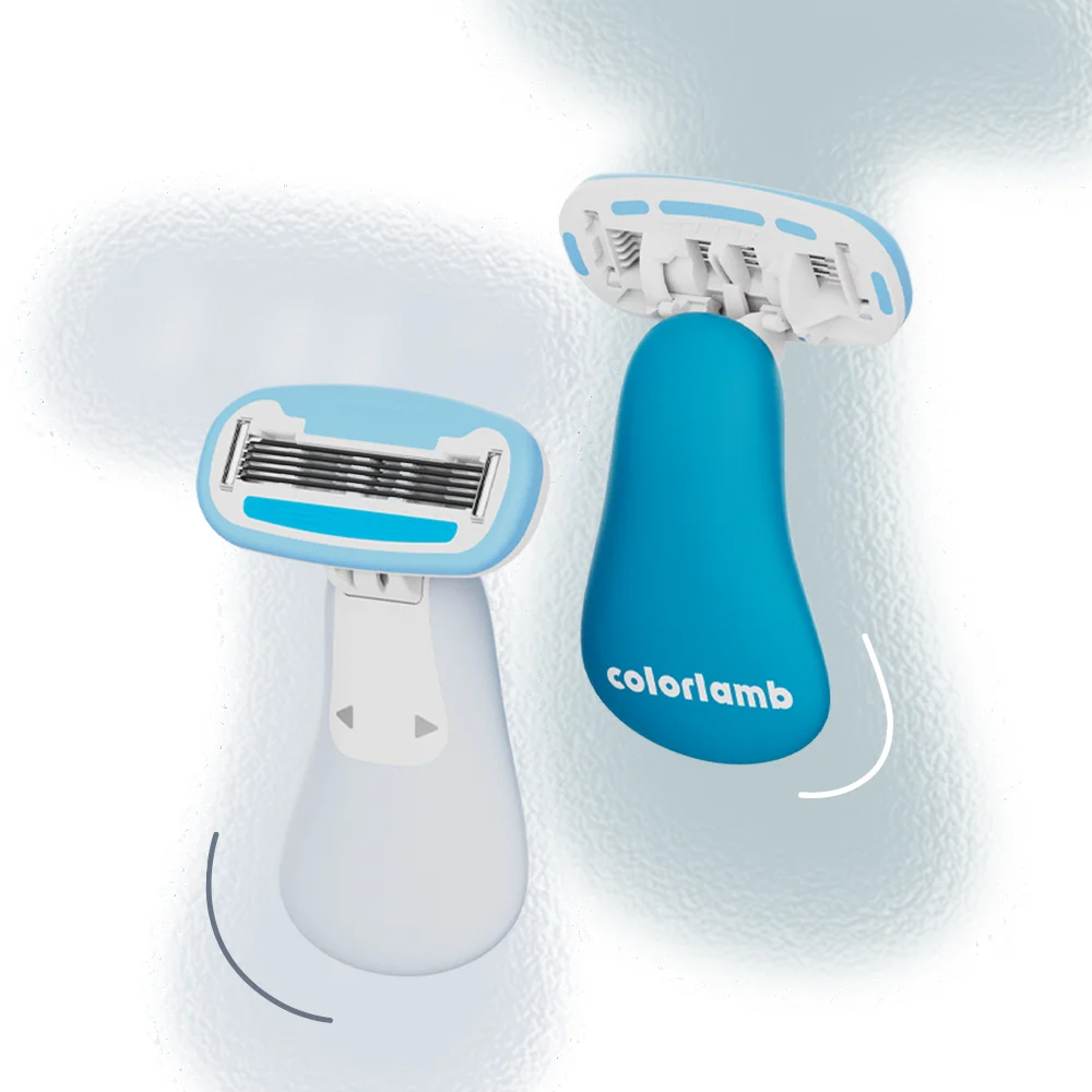Colorlamb Draagbaar Dames Scheermes voor Reizen, Gezicht, Benen, Bikini, Lichaam, Haar Scheren, Met Beschermend Mesje, Handmatig Scheermes_voghion.com