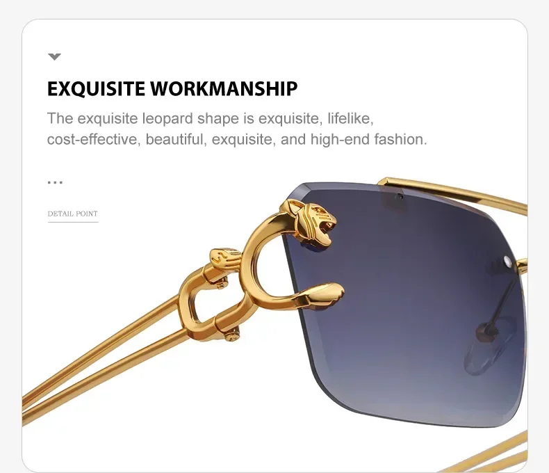 Unisex Rimless Rectangle Sunglasses