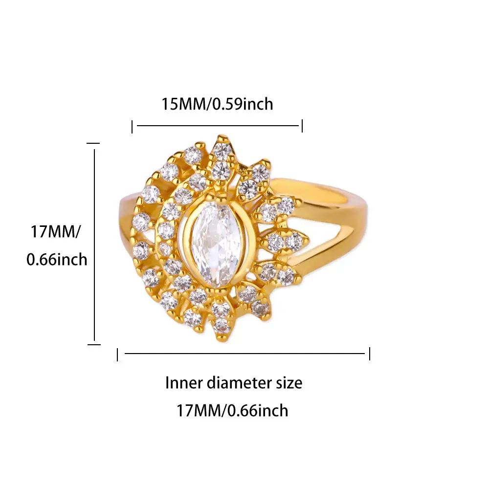 Zircon Evil Eye Rings Gold Color Finger Ring Women