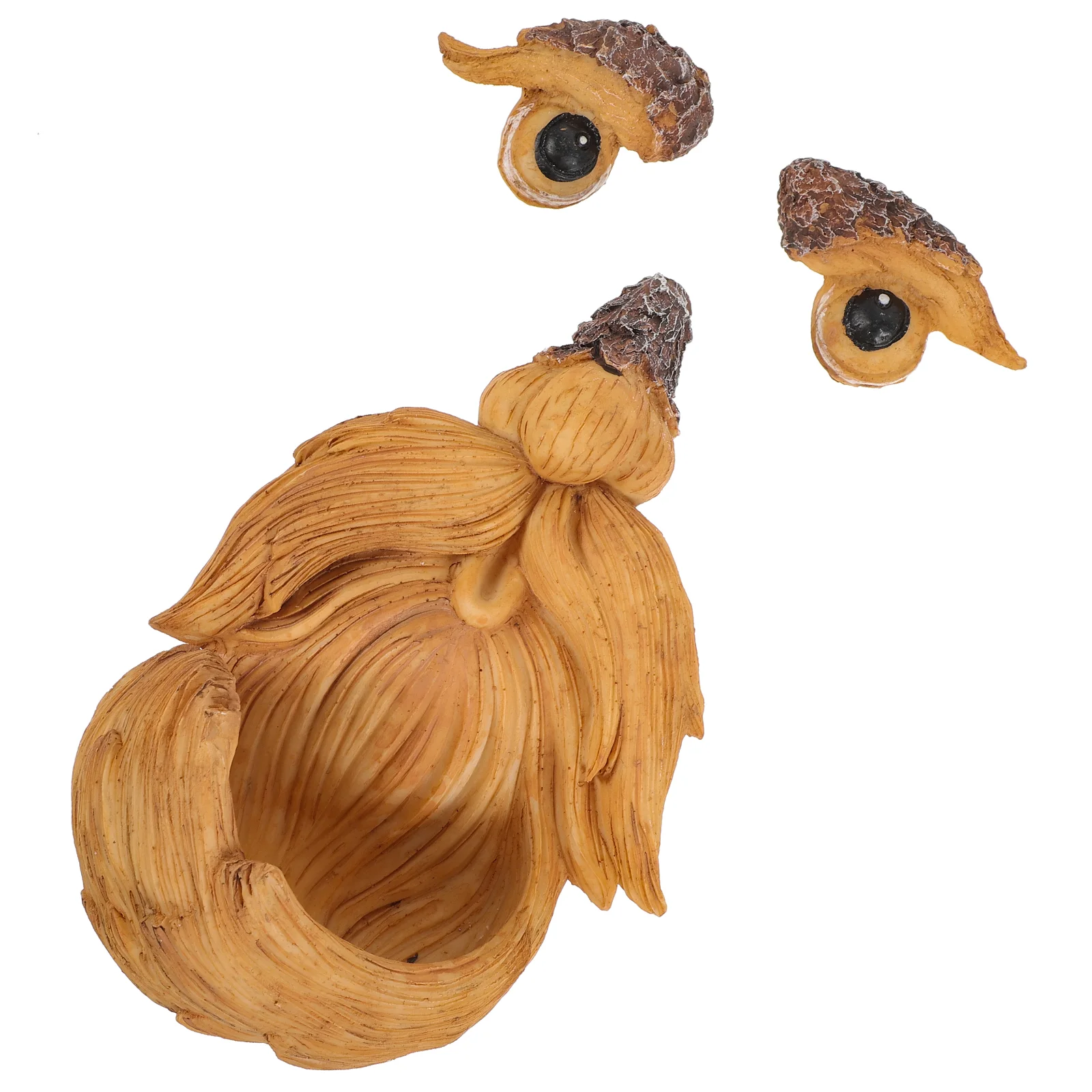 

Indoor Unique Tree Face Bird Feeder Elder Squirrel outside House Decor Old Man Resin Wild