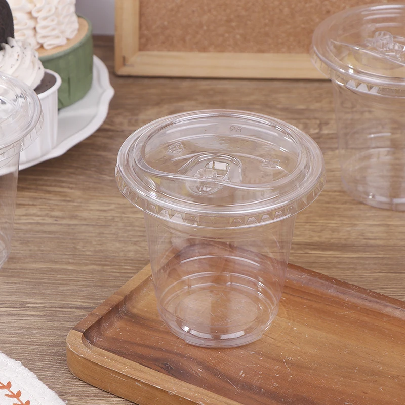 10Pcs 360/400/500ML Transparent Disposable Plastic Cups With Direct Drinking Lid Ice Coffee Tea Cold Drink Shakes Container