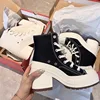 Women Platform Sneakers Designer Women Boots Fashion Outdoor Vulcanize Shoes Women High Top Canvas High Heels Plus Size 36-42 4
