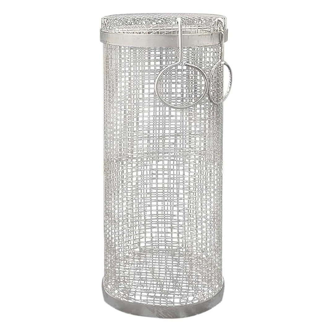 

Portable Camping Barbecue BBQ ToolsWire Mesh Cylinder Grill Basket Rolling Grilling Basket Outdoor Stainless Steel BBQ Basket