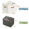 Shoe Organizer, Fabric shoe hanger with Cover, Adjustable Dividers for Shoe storage drawer Box Container  Cube Box Fits 14 Pairs 5