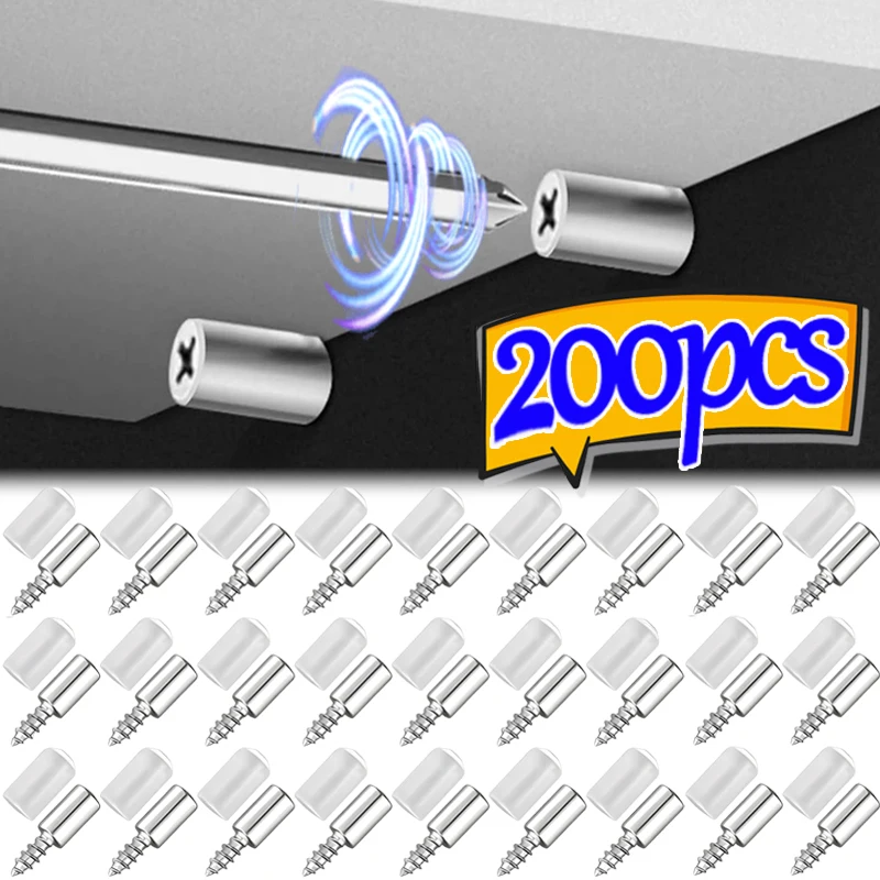 200x الذاتي التنصت المسمار خزانة الجرف قوس صفح دعم مع المطاط كم عدم الانزلاق طبقة طبق من الزجاج حامل المسمار الثابت 2