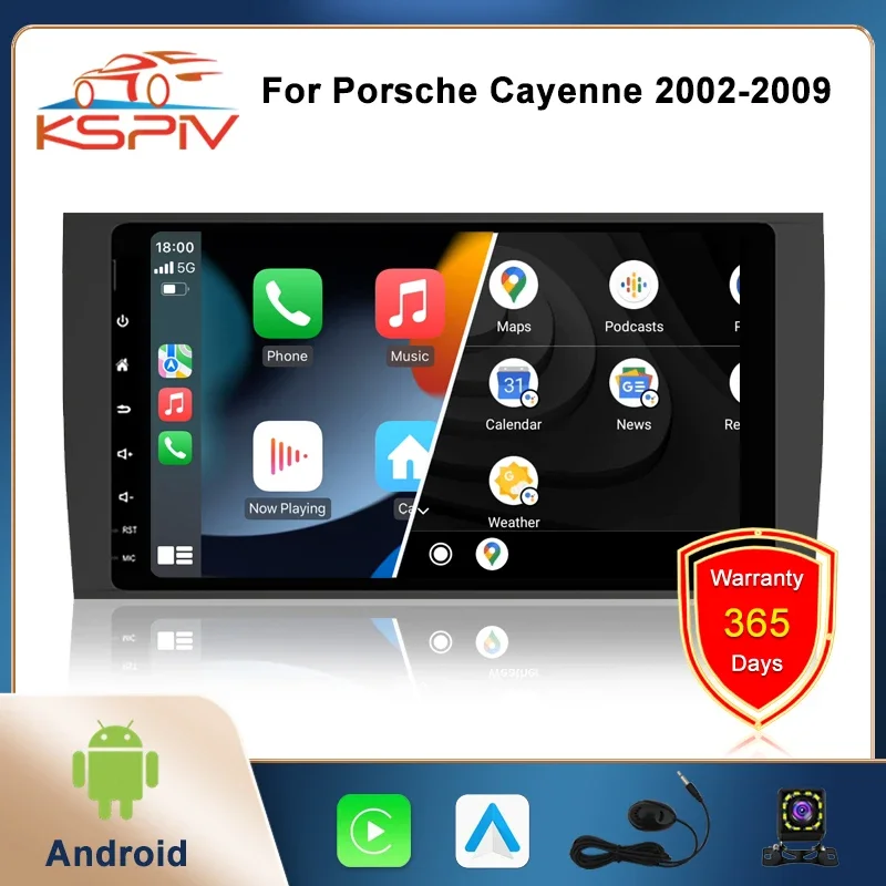 

KSPIV 8Inch Android 10.0 Car Radio Multimedia Player for Porsche Cayenne 2002-2009 in Dash GPS Navigation with 4G WiFi Carplay