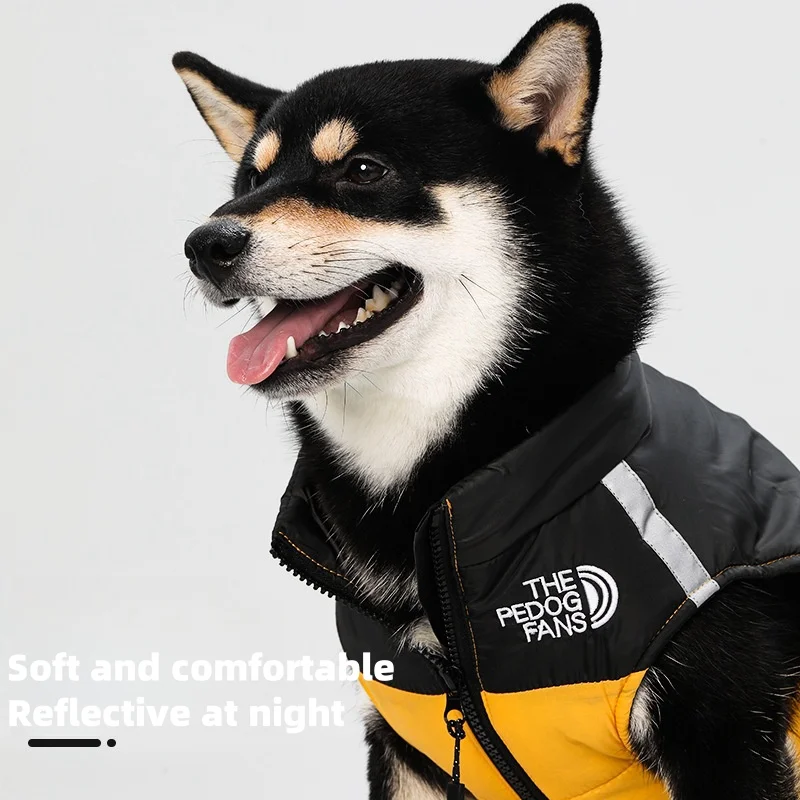 Medium and Large Dog Clothes Autumn Winter Keep Warm Thick Dog Cotton-padded Clothes Can Pull Pet Clothing pet jacket pet jumpsuits