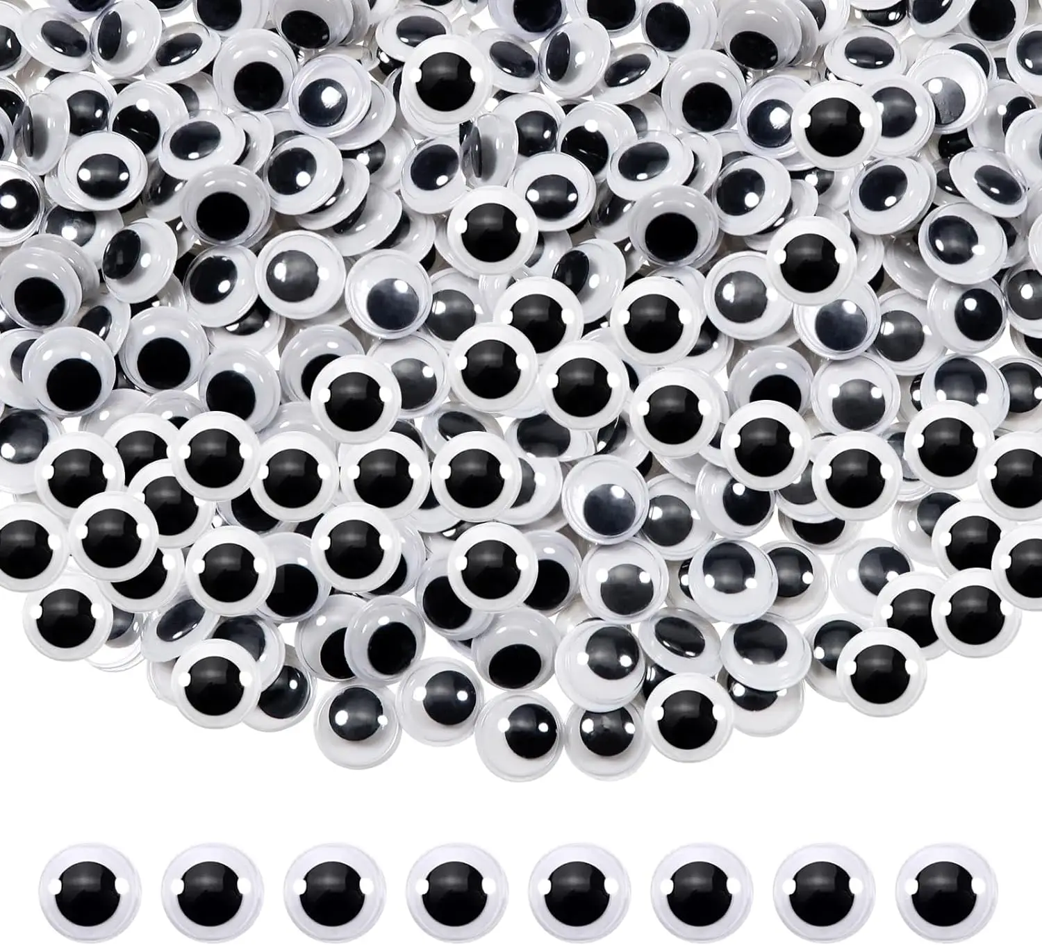 

8mm 10000pcs Moving Eye Plastic Eye Wiggly Eye For Doll Toy DIY Without Self-adhesive Home decoration DIY Scrapbooking Cards