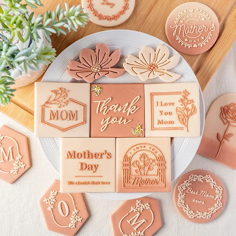 Rose Flower Biscuit Mold Fondant Cookie Press Stamp Mom Birthday Cookie Cutter Baking Tools For Mother's Day cookie cutter,baking mold,cookie mould,cookie maker press kit,pastry cutter