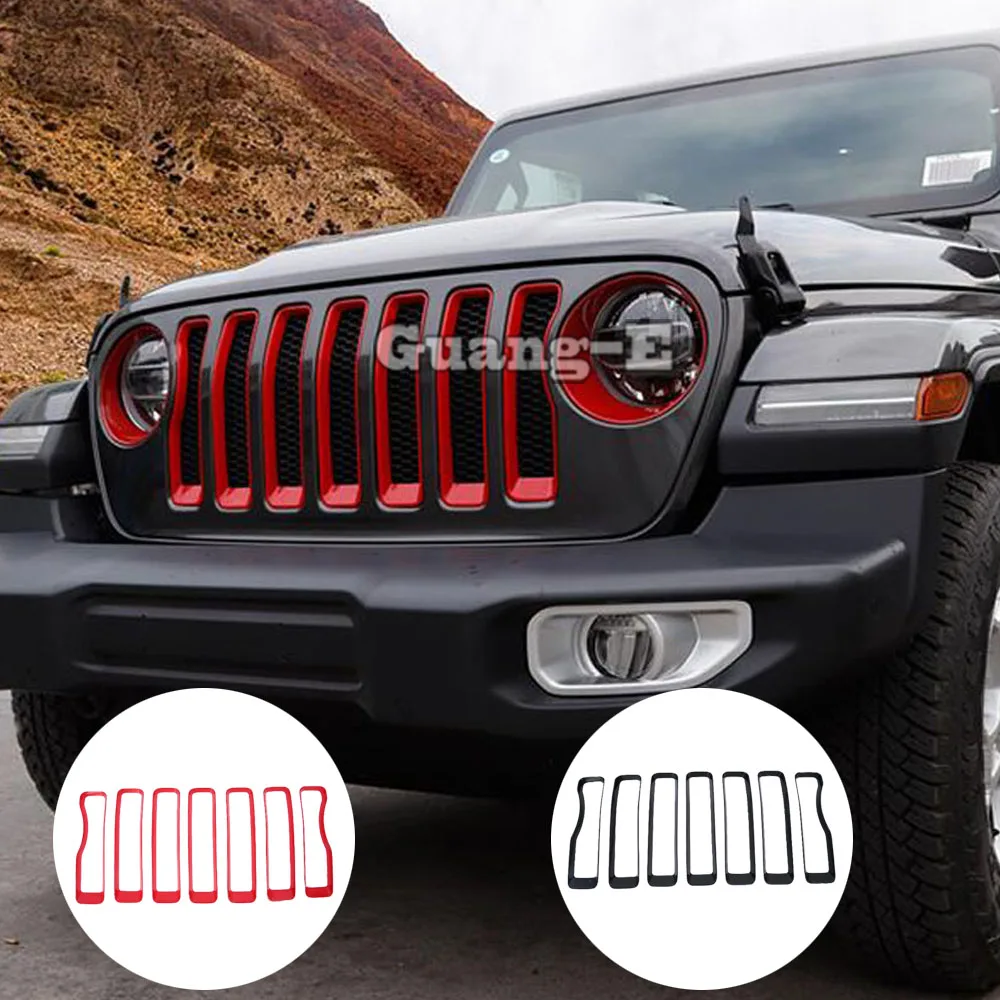 

Car Body Protection Detector ABS Chrome Trim Racing Grid Grill Grille Molding For Jeep Wrangler JL 2018 2019 2020 2021 2022