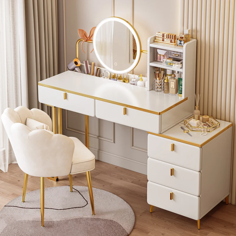 

Girls Mirror Dresser Stand Makeup Vanity Table Storage Cabinet Dresser Stand Drawer Storage Coiffeuse De Chambre Furniture