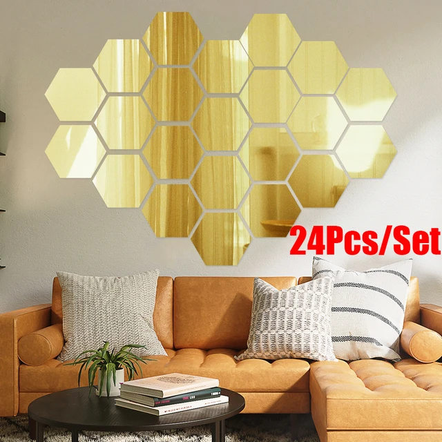 3d Acrylic Mirror Wall Stickers  Mirror Decals Walls Circle - 24pcs 3d  Mirror Wall - Aliexpress