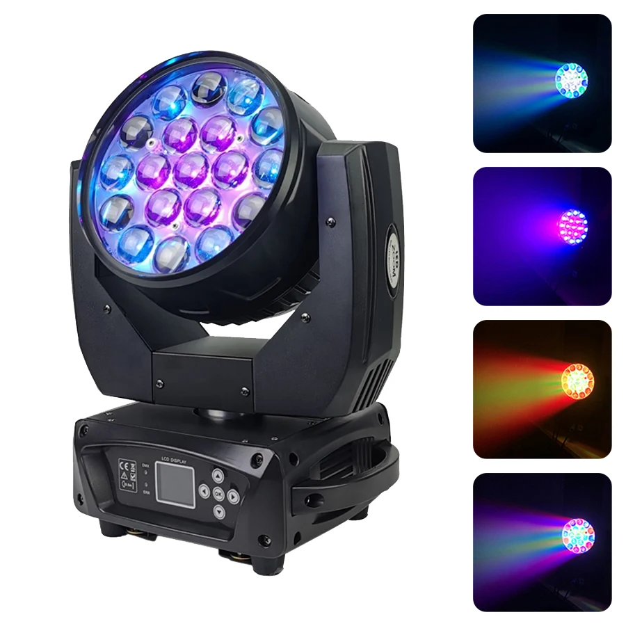 

19x15W RGBW Beam+Wash Zoom Moving Head Light DJ Stage Light Equipment Concert Productions Professionals Wedding