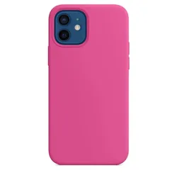 Premium Silicone Protective Case with Logo Cover - Luxury Edition - iPhone 14 Pro (Dragon fruit red)