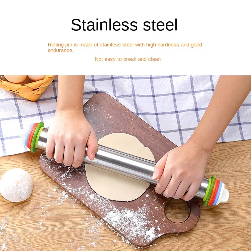 Rolling Pin Adjustable Food Grade Stainless Steel For Baking
