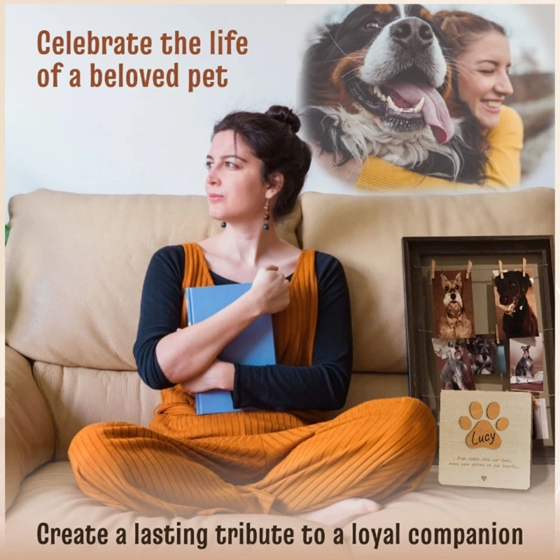 Pet Dog Puppy Memorial Card Card for Pet Loss Comfort Gift Desktop Decors Memorial Gift Photography