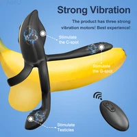 Paar Vibrator Cockring mit Dual Motor Fernbedienung Cock Penis Ring Erwachsene Sexy Spielzeug für Männer Verzögerung Ejakulation Penisring 4
