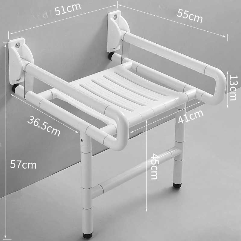 Folding Shower Bathroom Stool Quality Balance Wall Mounted Shower Chair Metal Small Metal Tamburete Ducha Bathroom Furniture 5