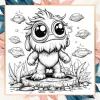 Adults with Simple Decompression Cute Doodle Little Monster Coloring Book Perfect Gift for Parties and Birthdays ﻿ 4