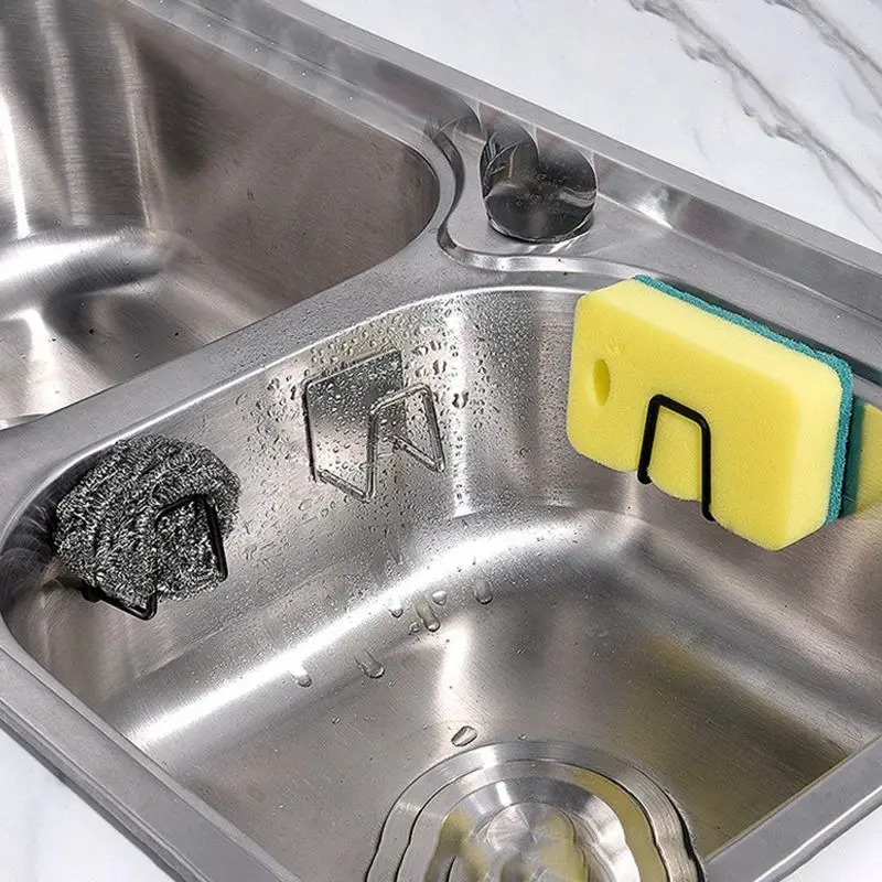 Kitchen Stainless Steel Sponges Racks Self Adhesive Sink Sponges Drain .