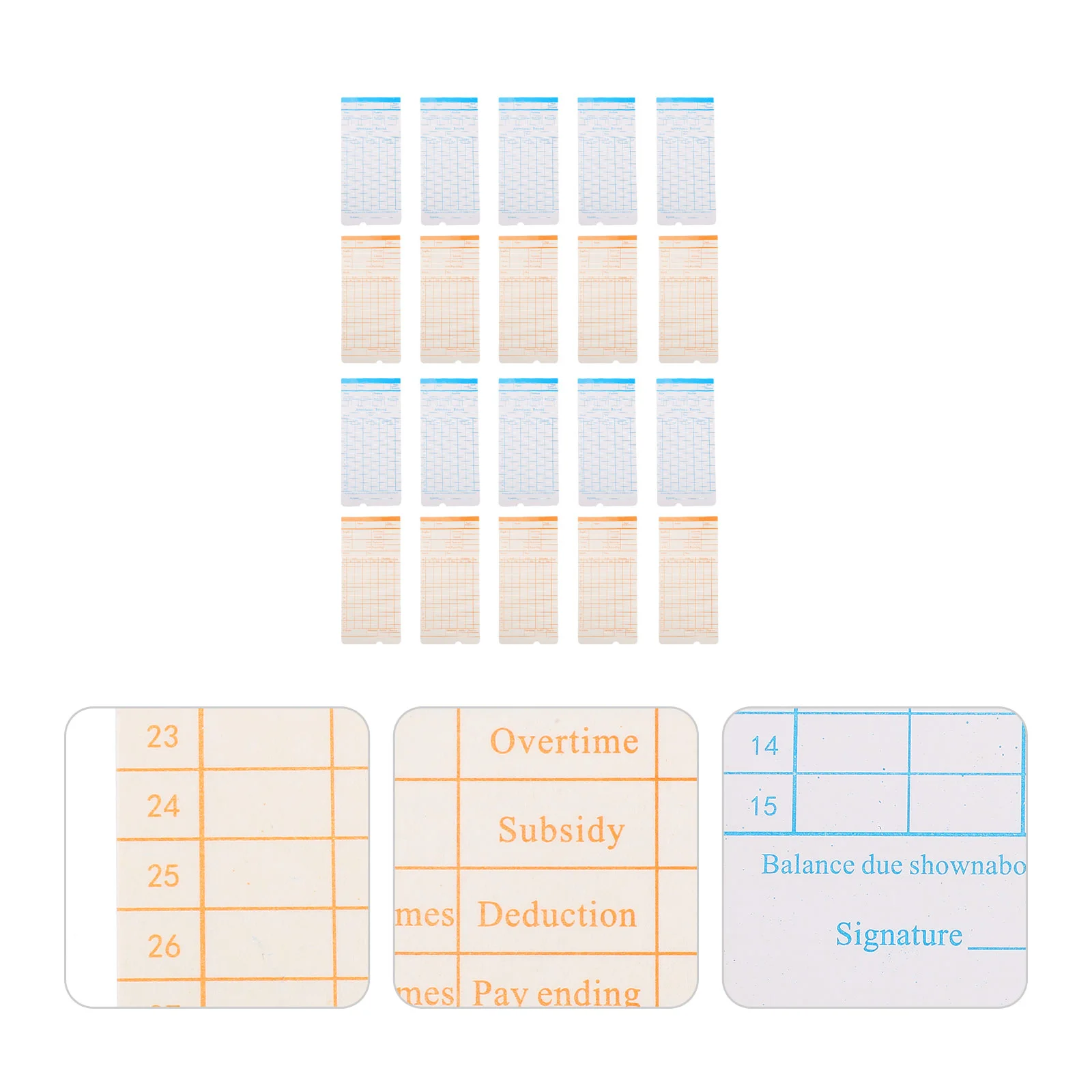 

100 Sheets Punch Card Clock Clock Attendance Daily for Office Recording Cards Supply Dedicated Fingerprint Staff