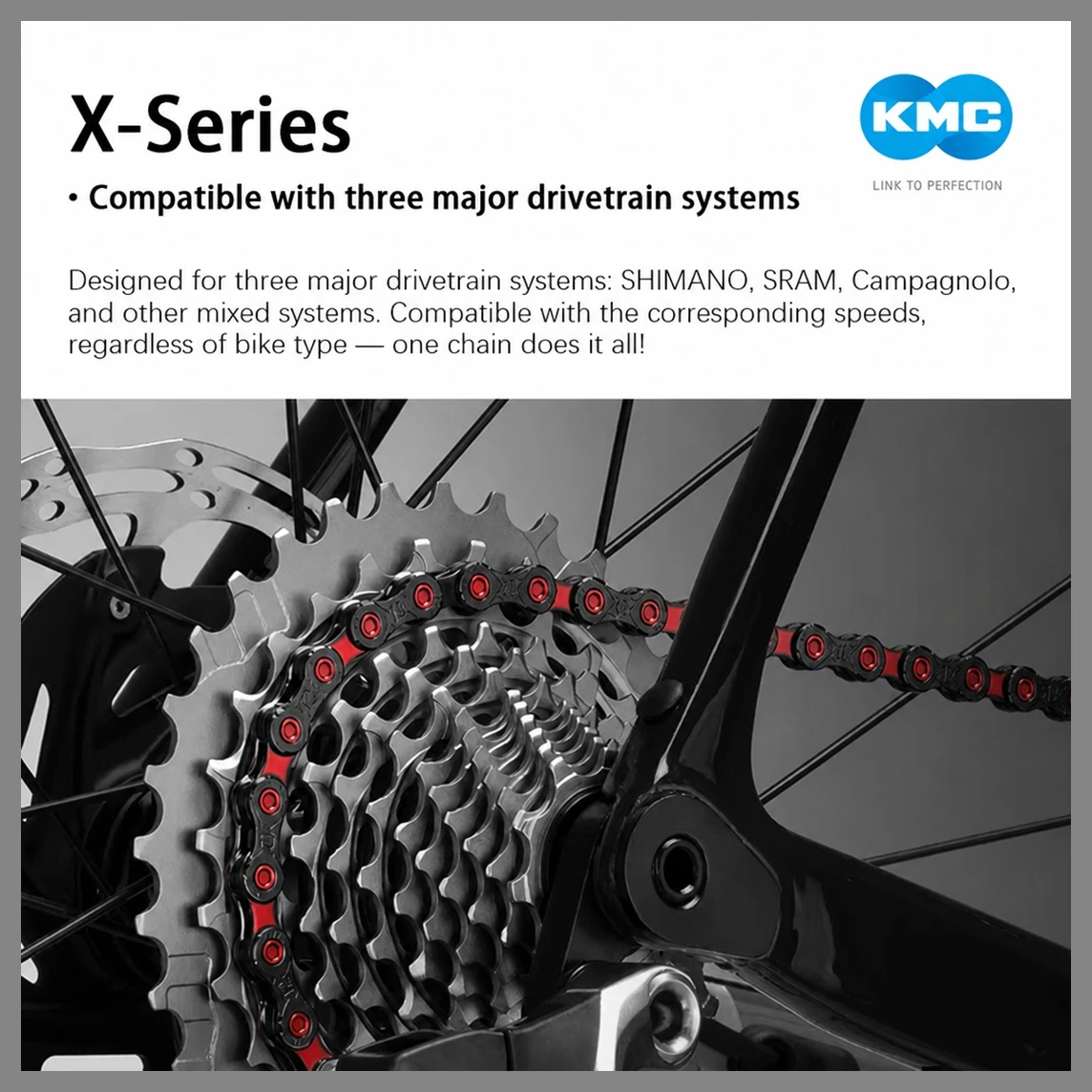 KMC 레드 블랙 체인 11V 12S MTB 로드 바이크 체인 118L 126링크 산악 자전거 체인 11S 12V 시마노 M6100 M8100 M5100 호환