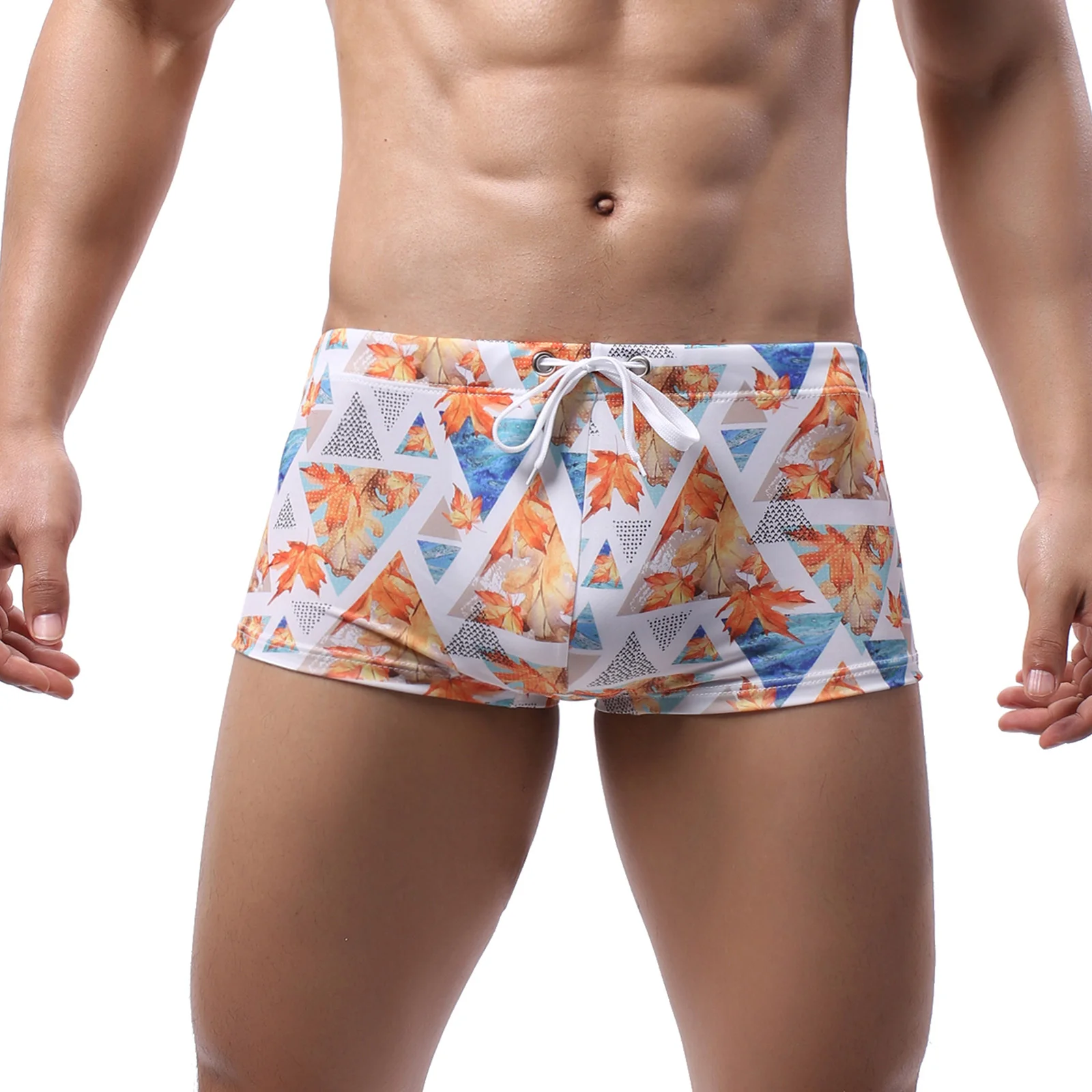 Swim Boxer Shorts Beachwear Men Swimwear Sexy Swimming Trunks Swimsuit Quick Dry Bathing Suit Elastic hombre