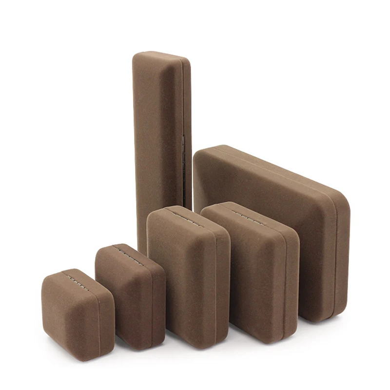 

Flocking Iron Exquisite Jewelry Case Set Kraft Paper Pendant Necklace Box Ear Stud Display Bracelet Container Wholesale