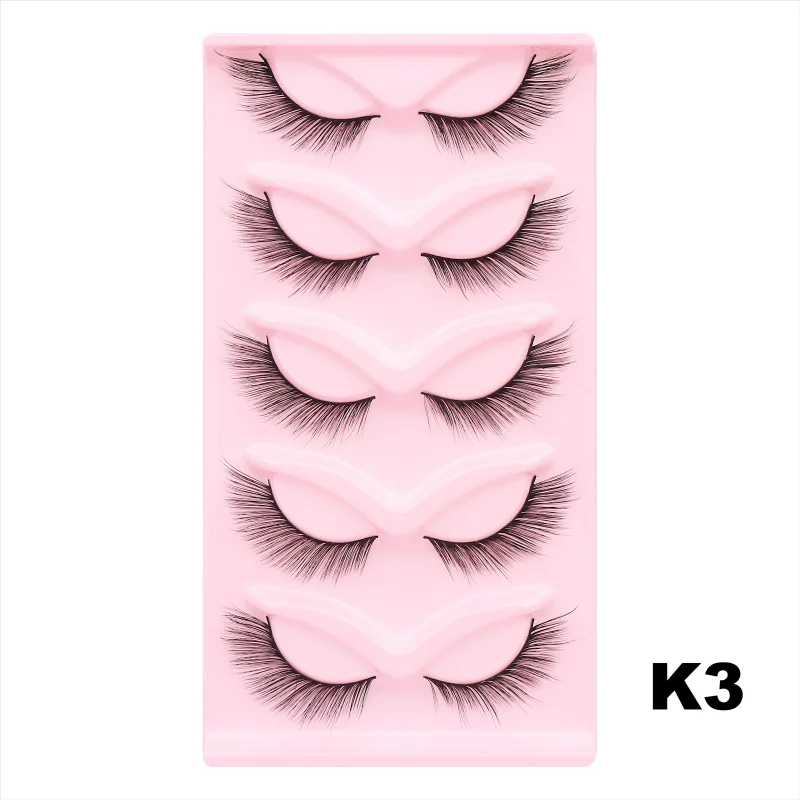 Dramatic Cat Eye Winged False Eyelashes - 10 Pairs with Clear Band