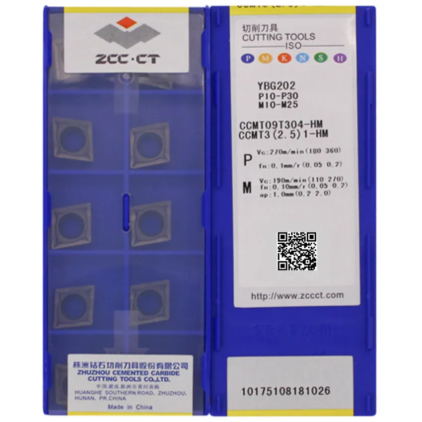 

ZCC.CT CCMT09T304-HM YBG202/CCMT09T308-HM YBG202 P10-P30 карбидные вставки CNC для стали, нержавеющая сталь 10 шт./кор.