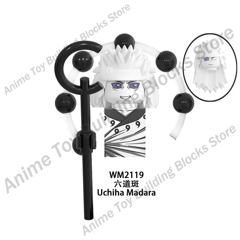 WM6109 Naruto building blocks Bricks assembly Kakashi Sasuke Uchiha Madara Anime Mini Action Figures Heads Toys kids Gifts