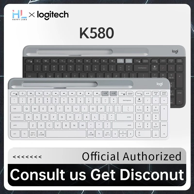 

Original Logitech K580 Wireless Bluetooth Keyboard Silent Ultra-thin for Phone Tablet PC Computer Laptop Office