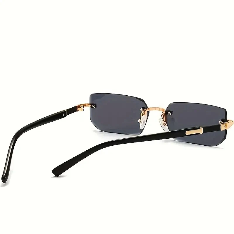 Rimless Sunglasses Rectangle Fashion Popular Women Men