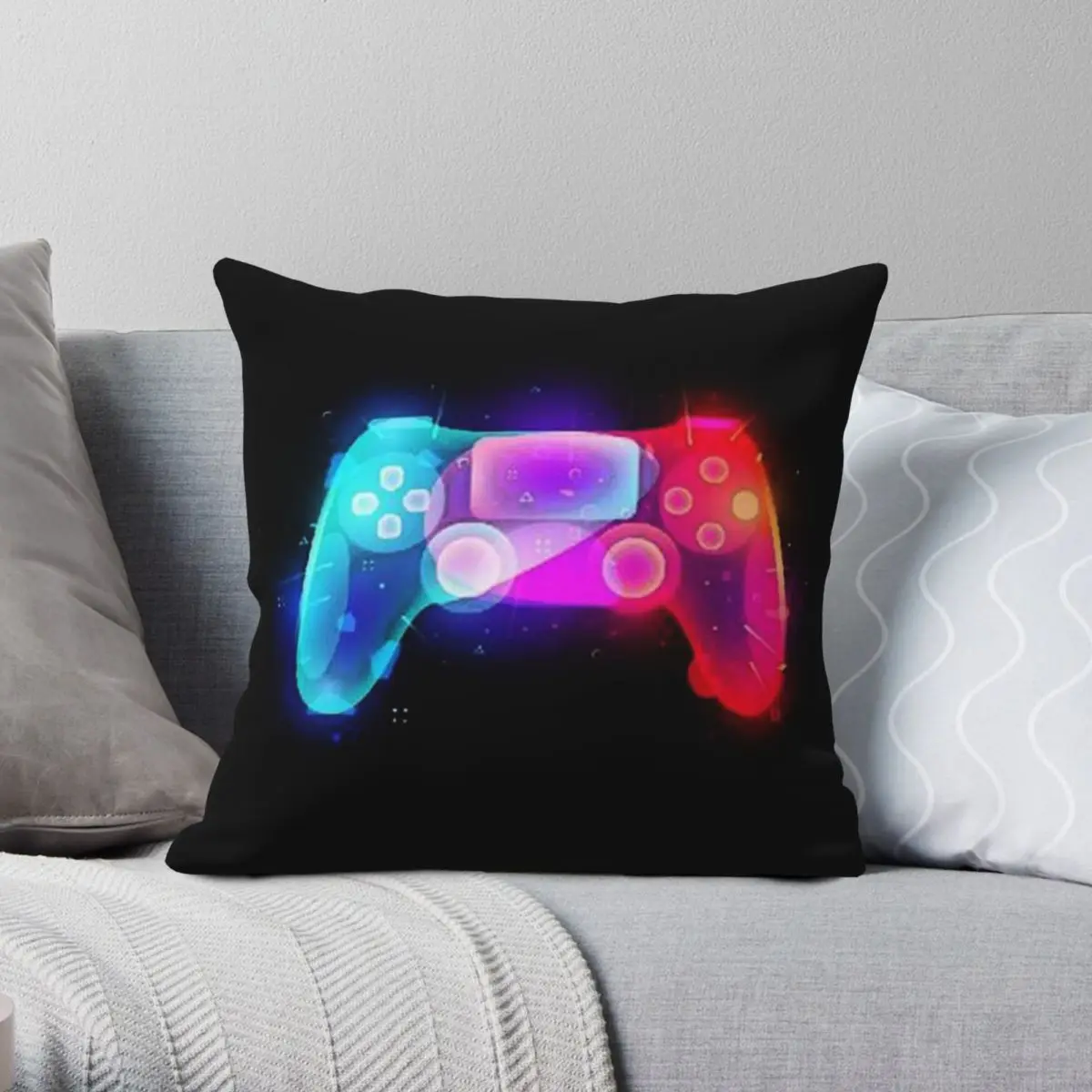 

Game Controller Colour Explosion Square Pillowcase Polyester Linen Velvet Creative Decor Throw Pillow Case Sofa Cushion Cover